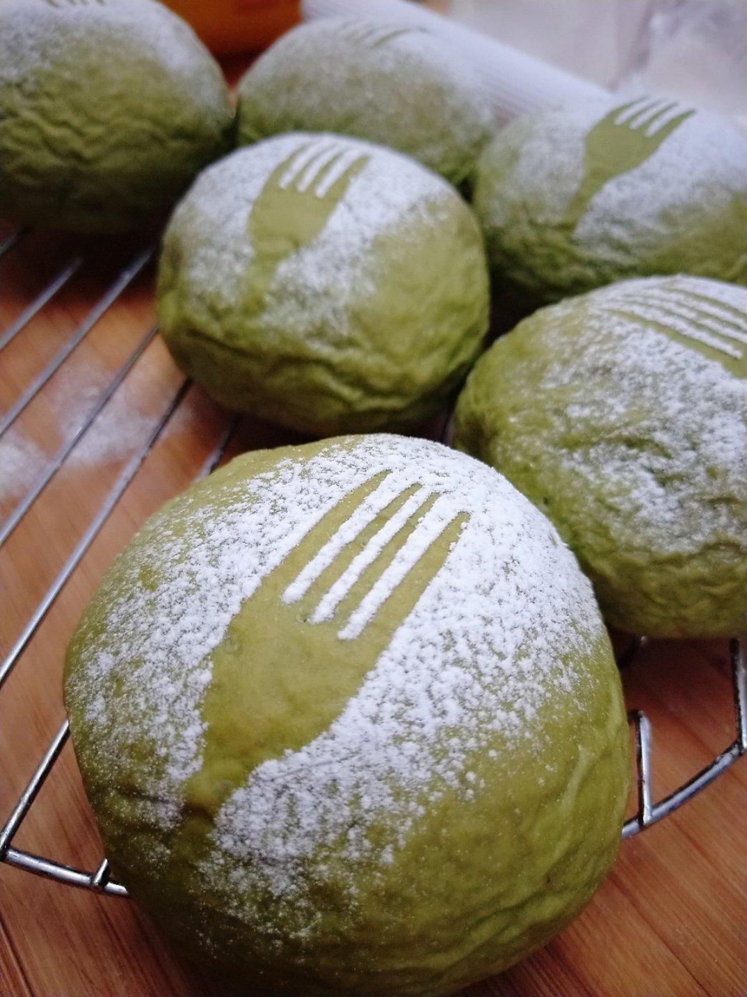烫种～麻薯蜜豆沙抹茶面包