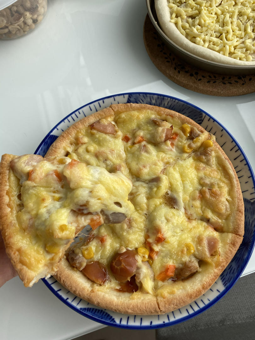 自制鸡肉披萨🍕比外面好吃百倍❗️超级拉丝❗️