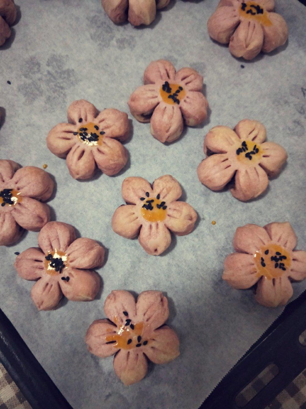 🌸花都开好了--步骤超详尽的桃花酥(无色素!火龙果版)