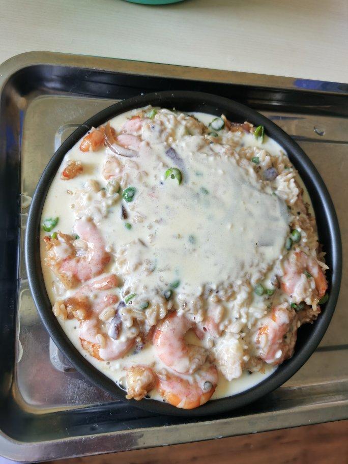 海鲜焗饭 Seafood Fried Rice with Cheesy Topping