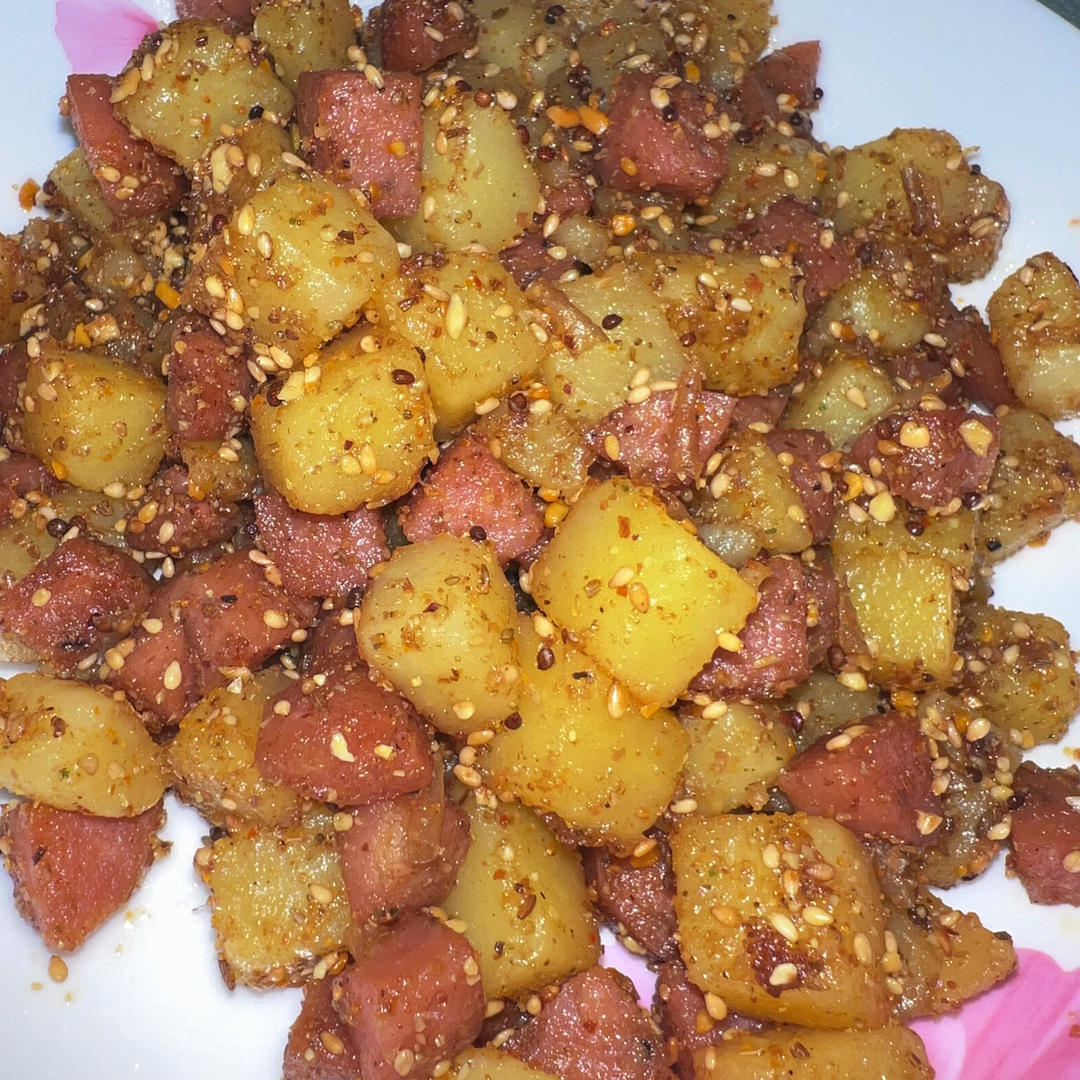 烧烤风味的土豆小香肠