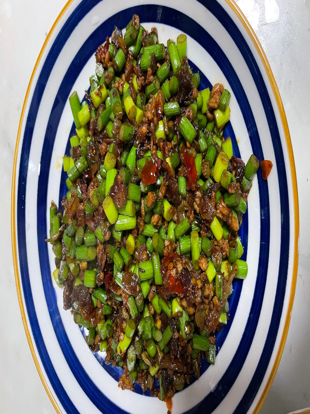 下饭外婆菜（肉沫炒蒜薹沫）