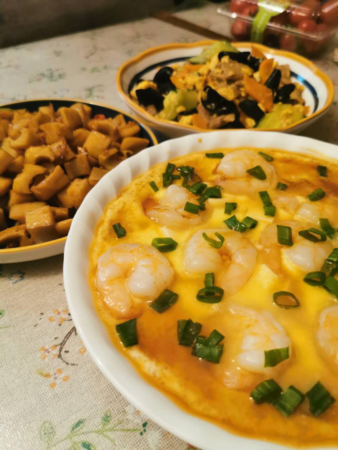 虾仁豆腐蒸水蛋