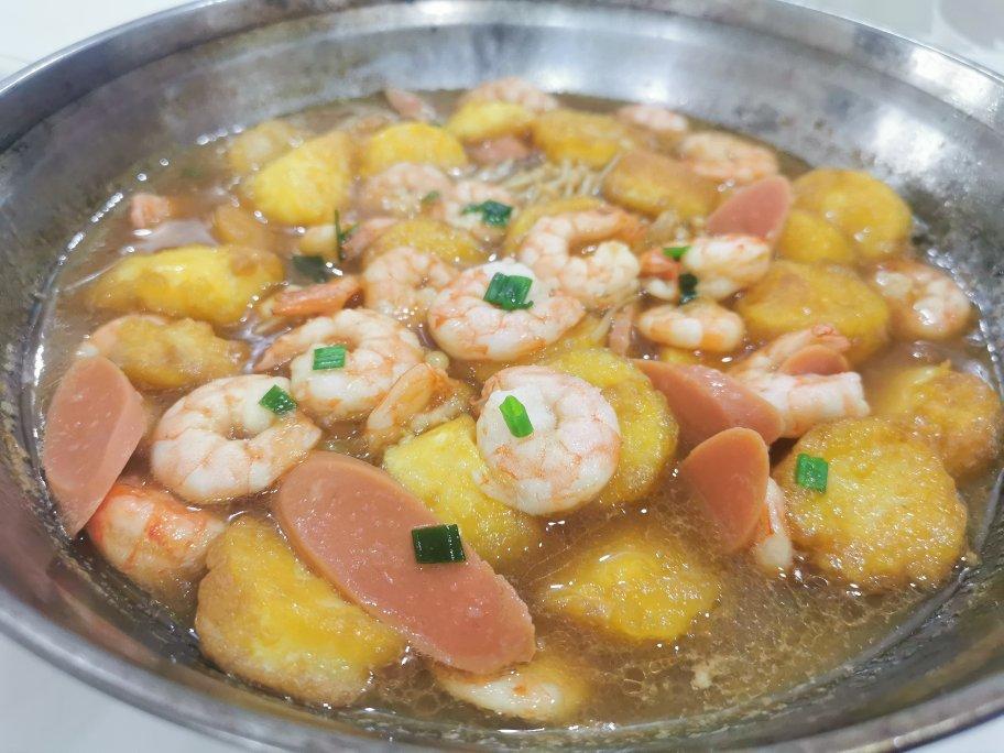 鲜虾豆腐煲