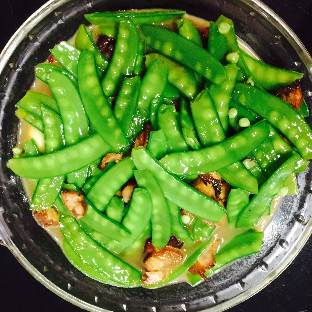 夏日清风tt做的清炒豌豆片老丁的私房菜