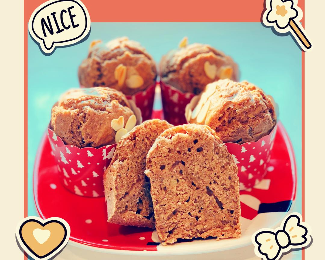 【无油无糖低卡】纯全麦黑麦香蕉奇亚籽马芬，柔软湿润，简单快手，新手三步超简单的做法