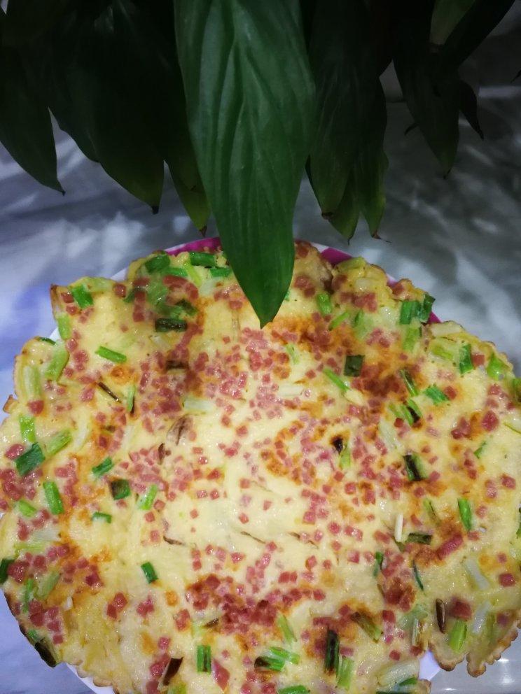 火腿肠葱花鸡蛋饼