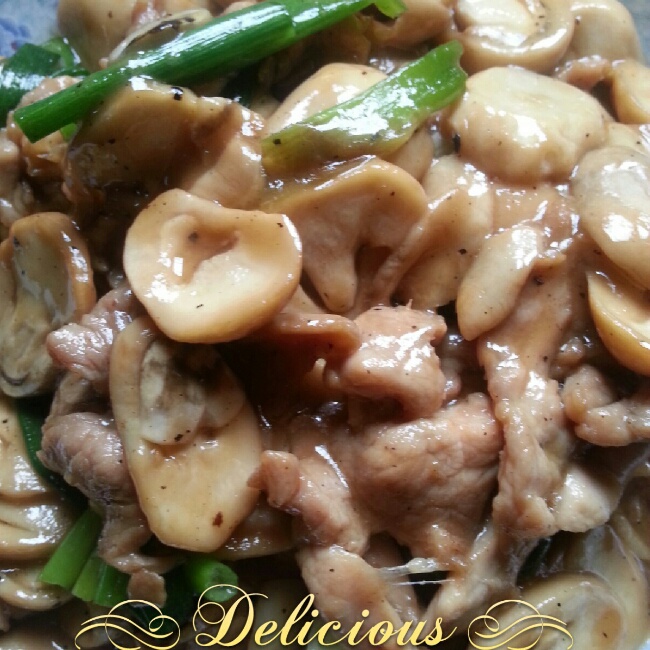 蘑菇炒肉片