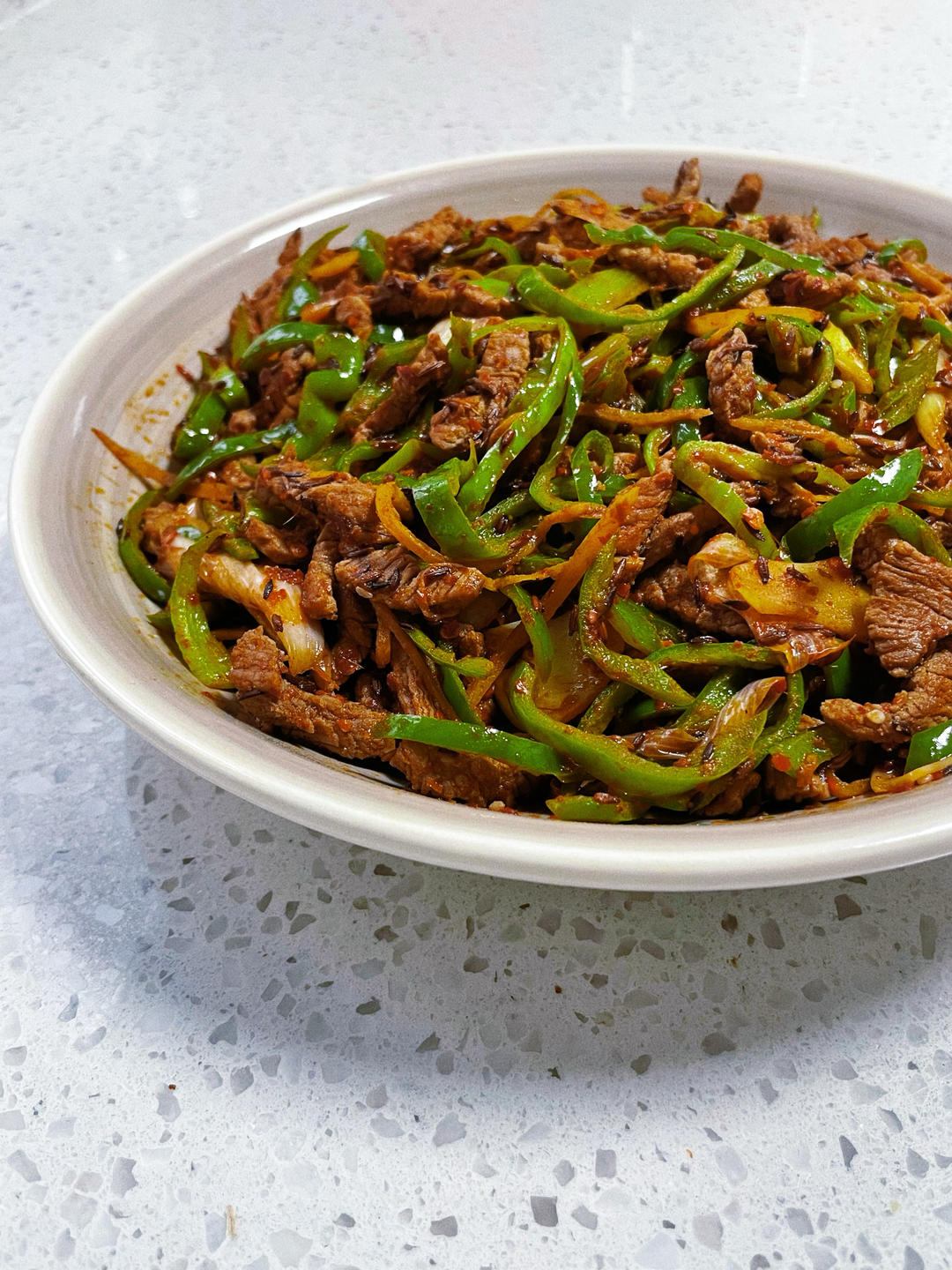 孜然青椒炒肉