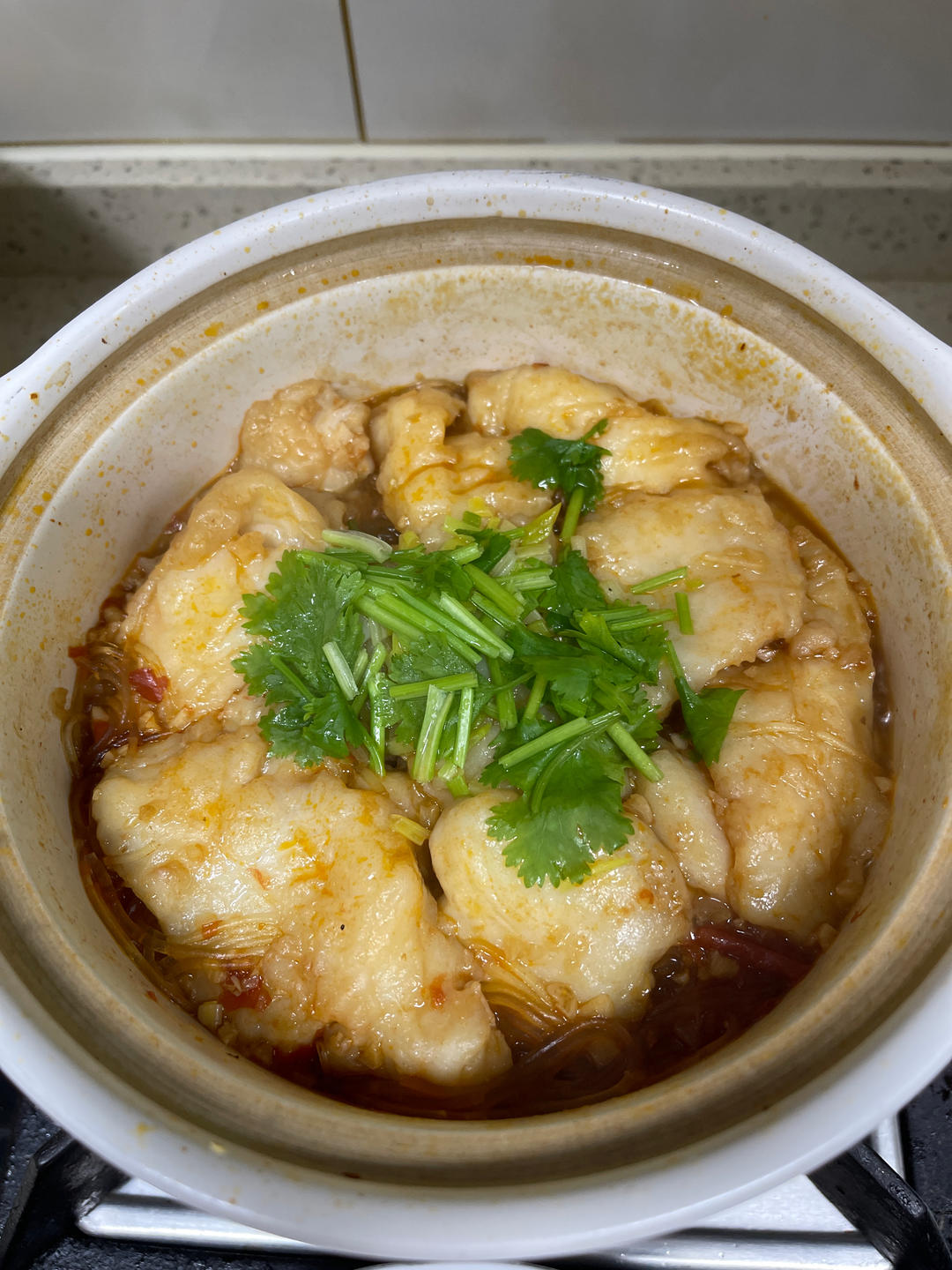 超鲜美快手【番茄巴沙鱼粉丝煲】