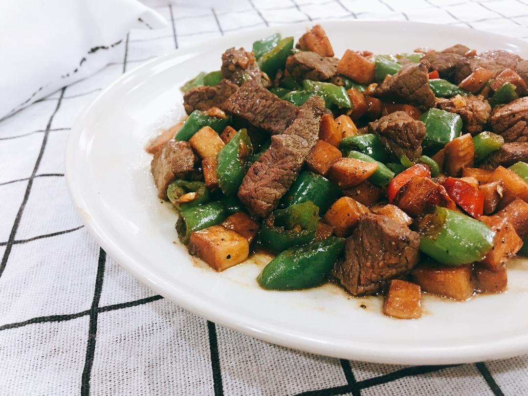 黑椒杏鲍菇牛肉粒