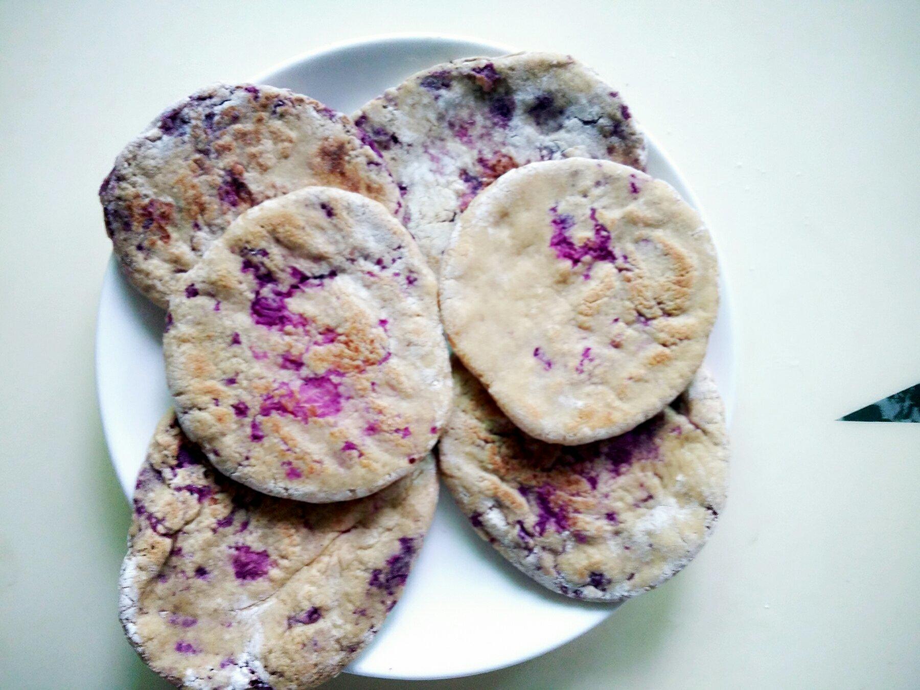 无油无糖全麦紫薯饼的做法