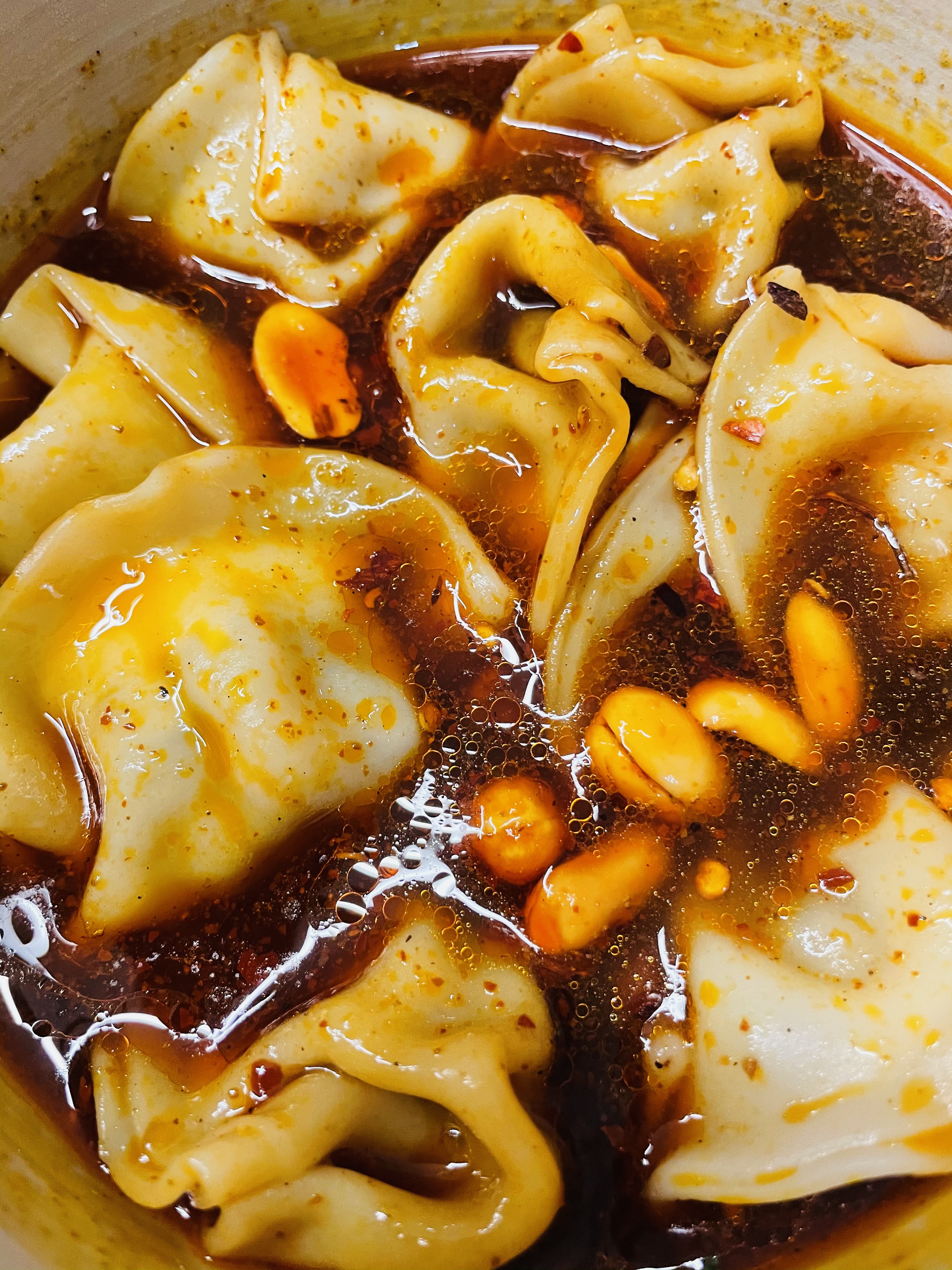 快手红油酸汤水饺—冬夜里的暖胃夜宵的做法