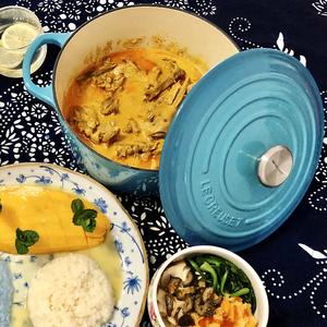 新泰式味觉盛宴——东南亚风花生酱椰香咖喱鸭（珐琅锅版）+双色椰浆芒果糯米饭的做法 步骤8