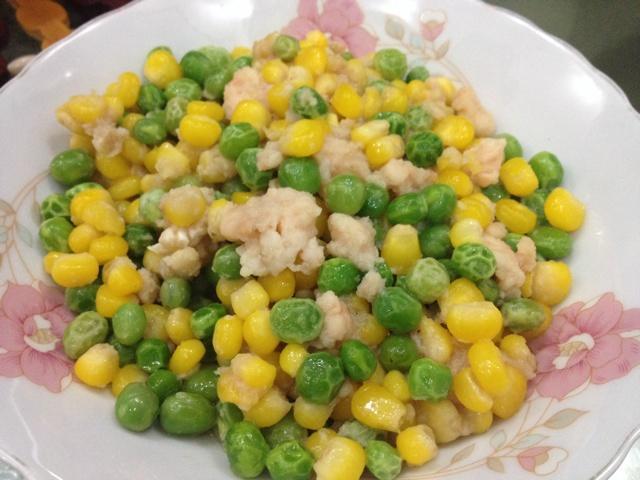 清炒虾仁玉米丁