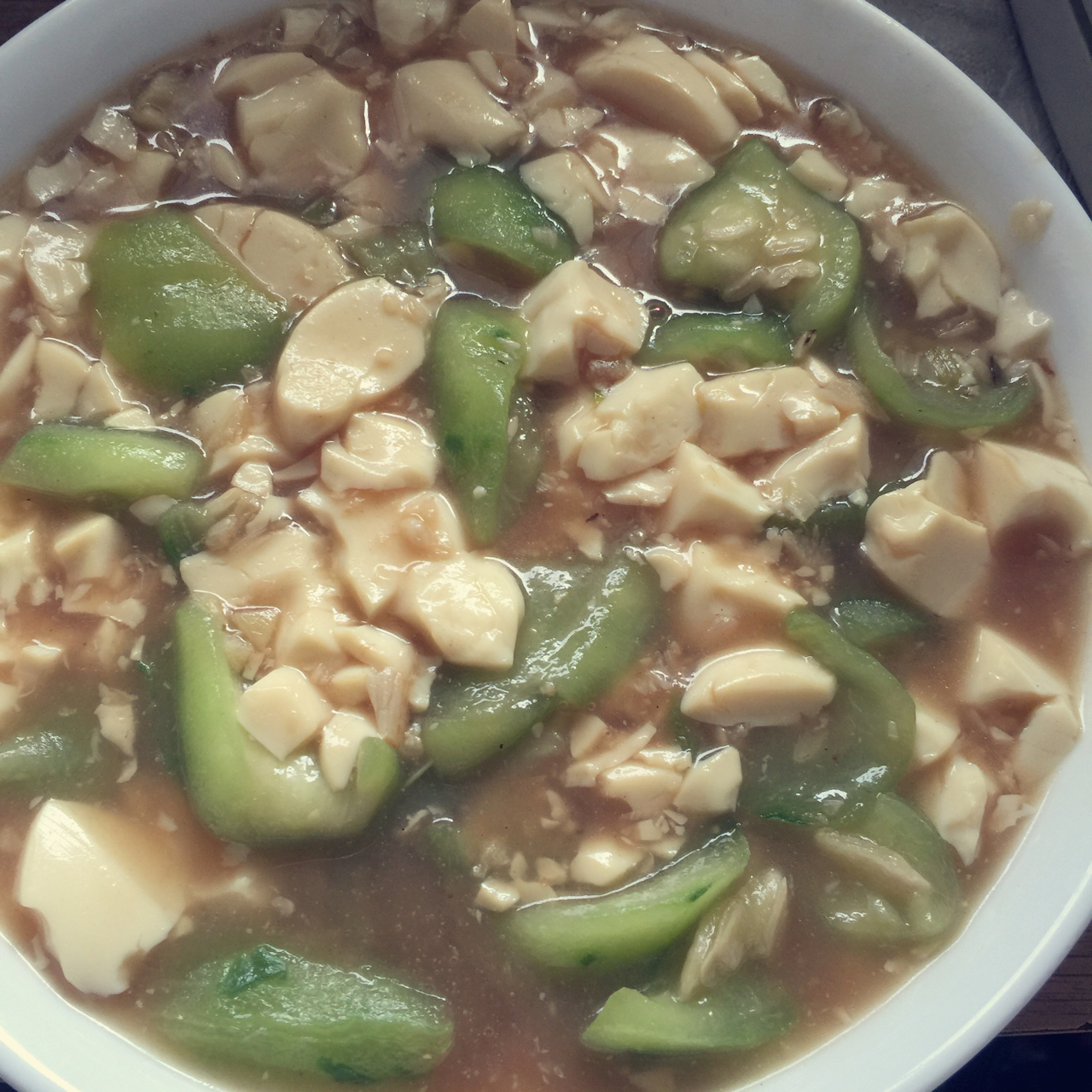 丝瓜焖豆腐