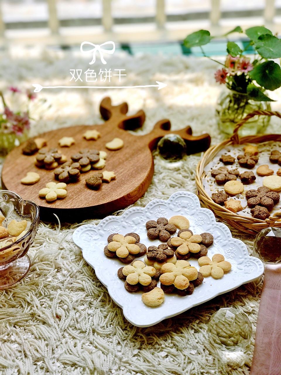 流光舞做的双色心形饼干