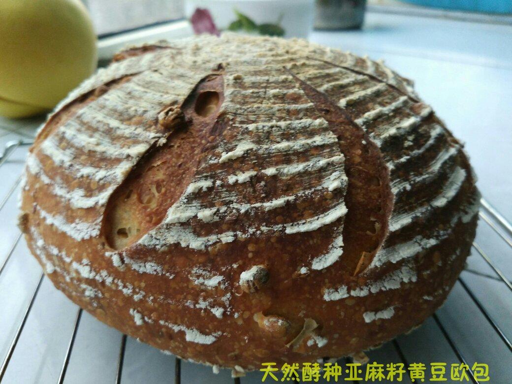 sourdough天然酵种亚麻籽黄豆欧包