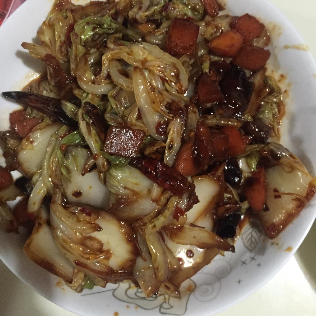 老干妈炒绿甘蓝