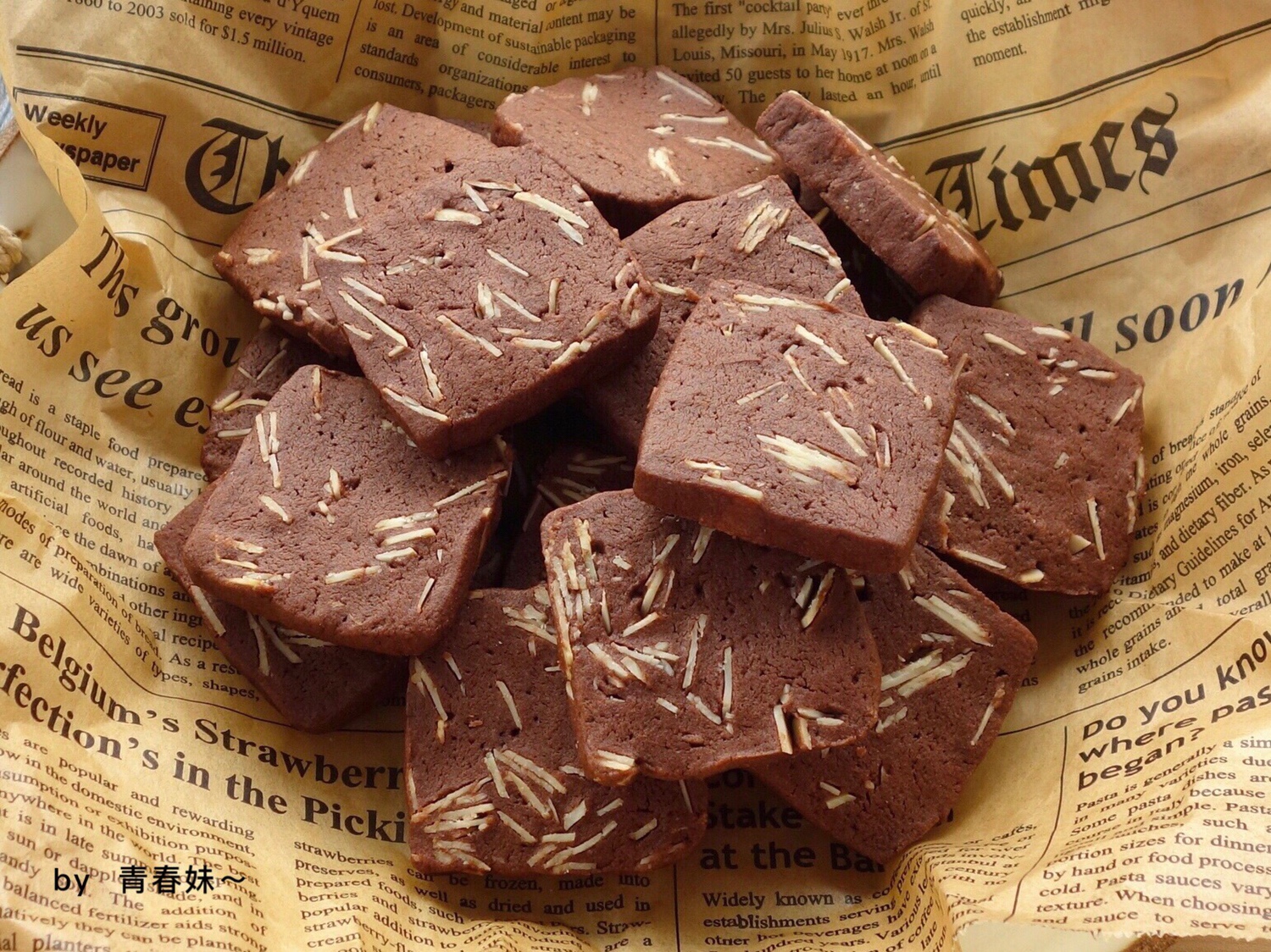 巧克力控必做👉一口酥脆的杏仁巧克力曲奇🍪的做法 步骤15
