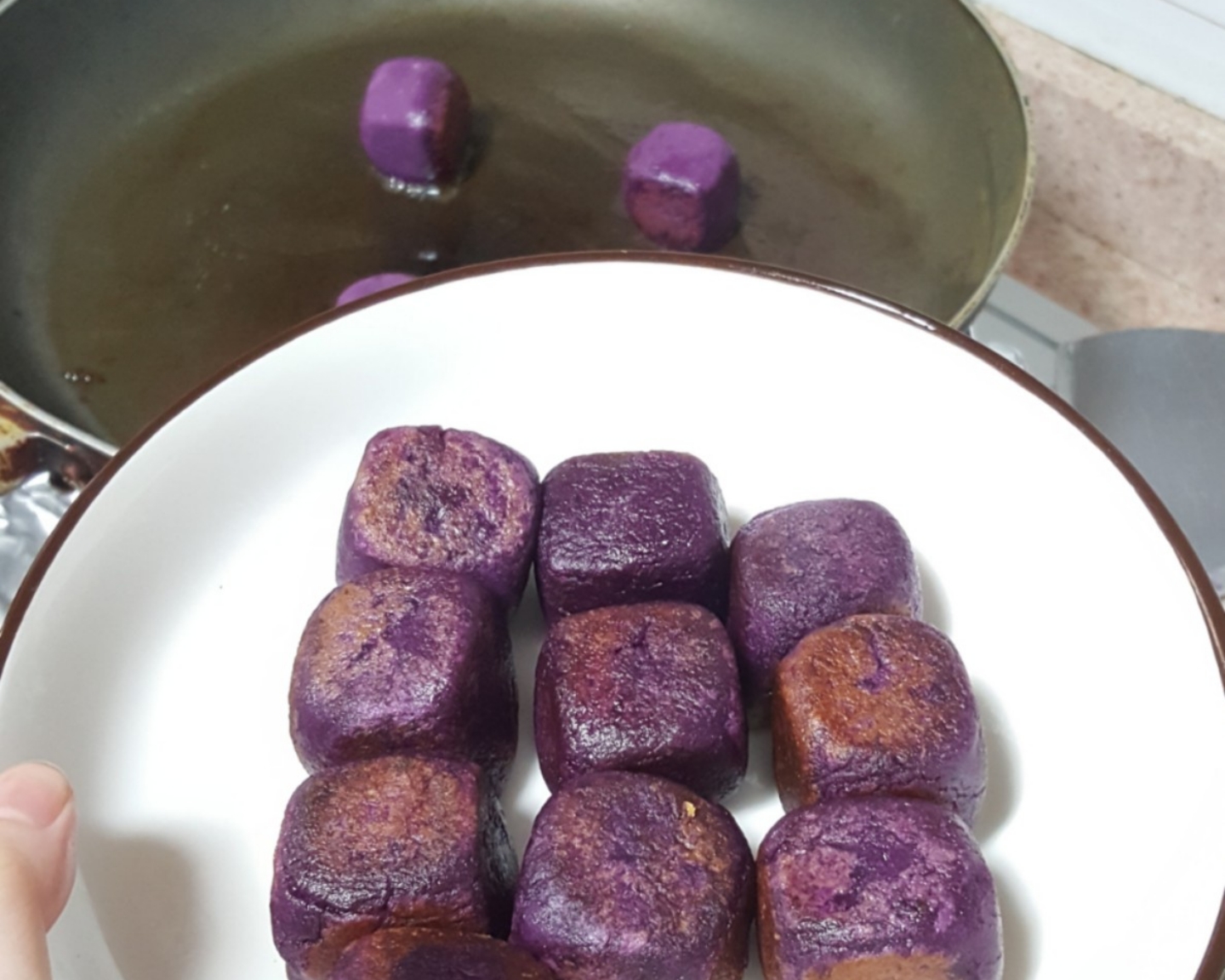 又甜又香拉丝芝士紫薯（仙豆糕无皮版）的做法