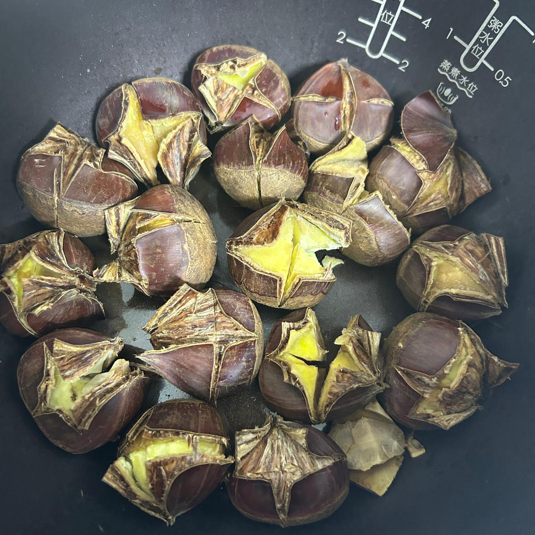 电饭煲煮栗子，栗子肉会跳出来~（内附划切口方法）