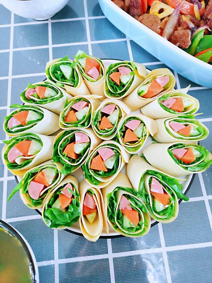 豆皮生菜卷（减肥管饱的素菜）