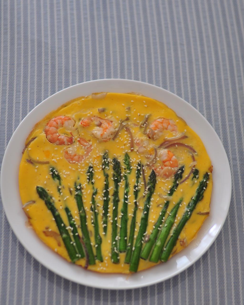 芦笋虾仁早餐蛋饼