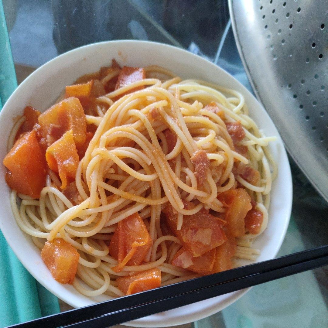 （完胜必胜客的）番茄肉酱意大利面～