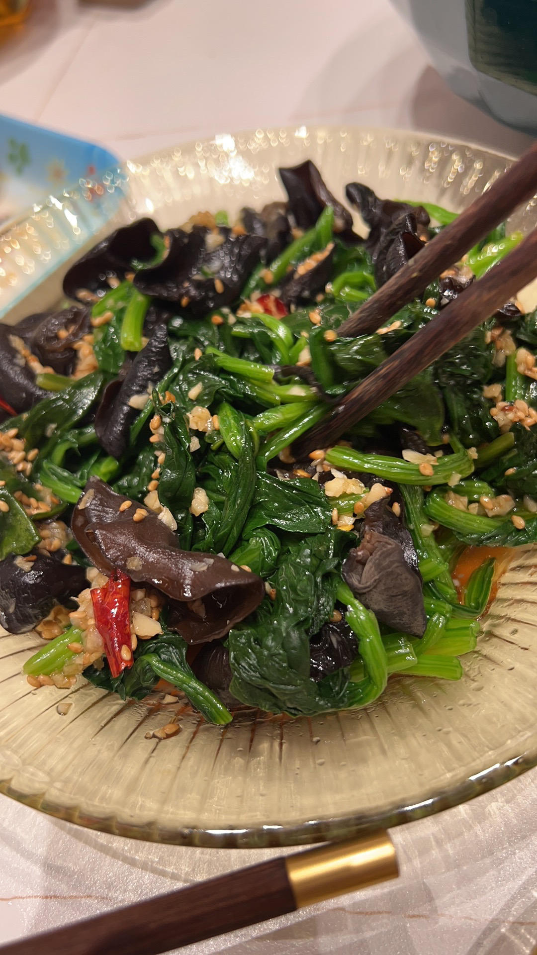 清爽开胃凉菜｜凉拌菠菜木耳