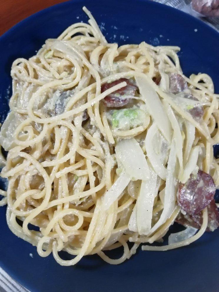 小清新牛油果火腿意面