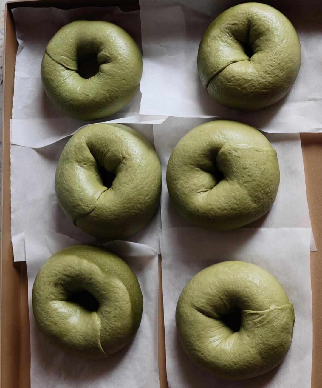 抹茶豆沙贝果