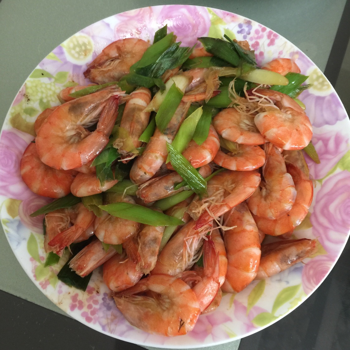 葱炒虾