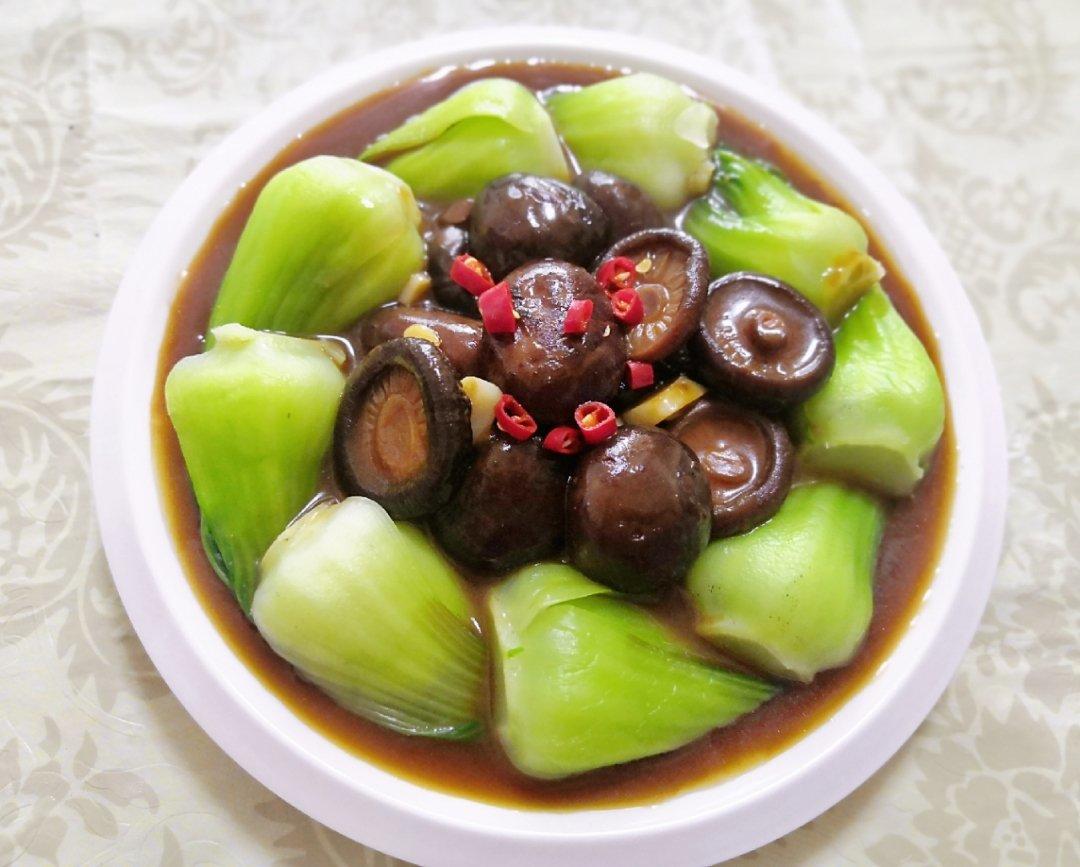 简易版香菇扒油菜