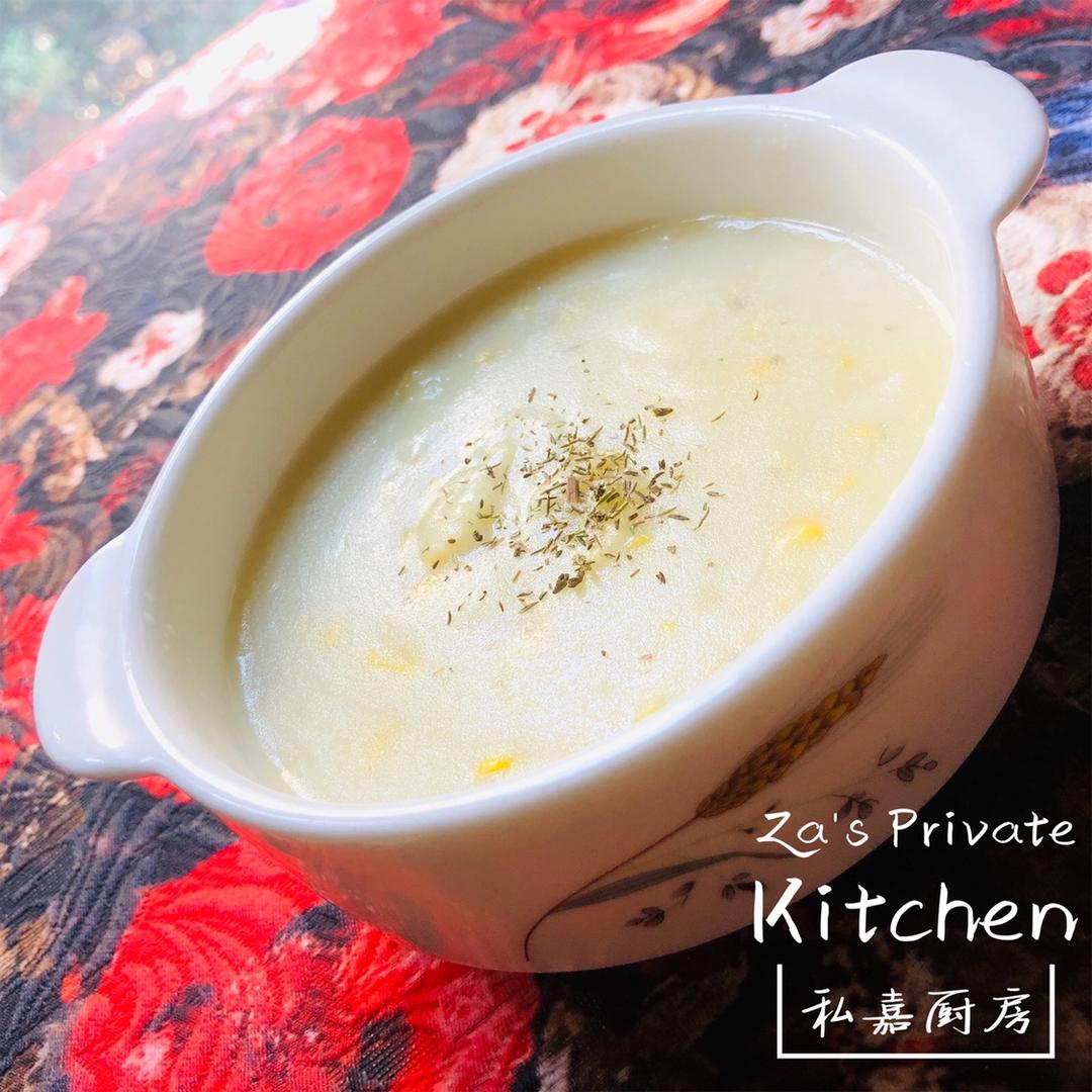 鸡茸玉米浓汤(健康无奶油)