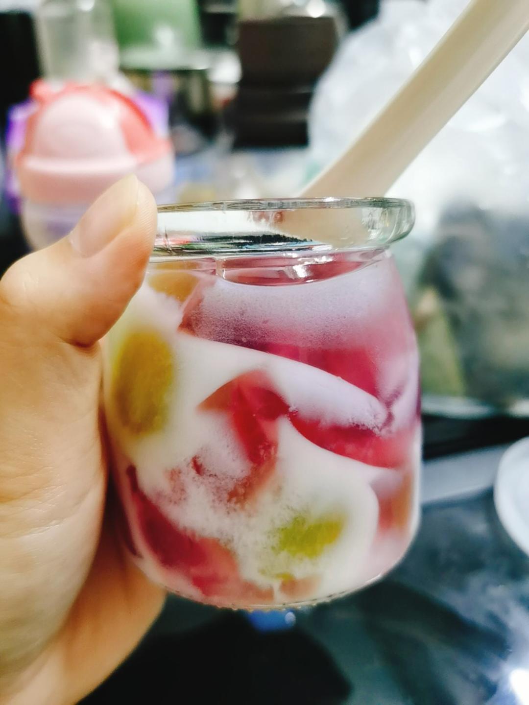 全网超火的葡萄撞奶，做法太简单了