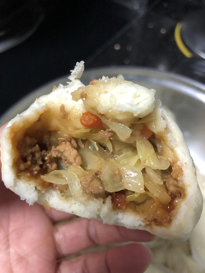 猪肉圆白菜包子馅。