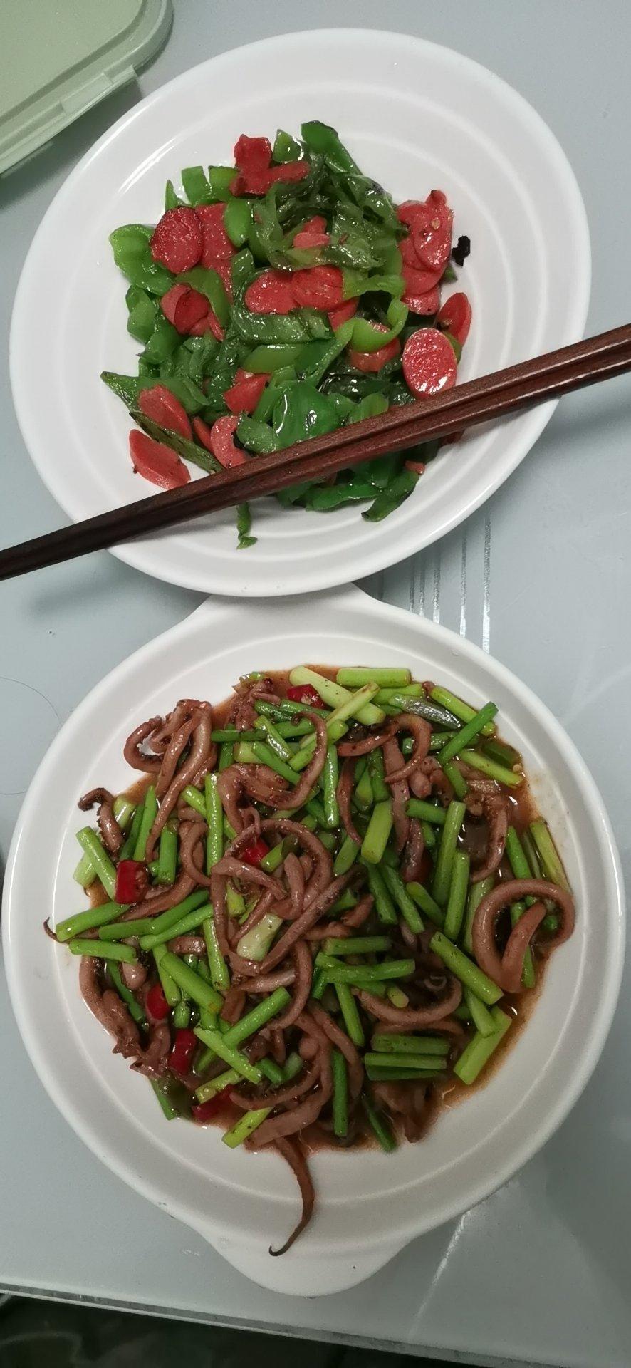 青椒炒火腿肠～童年回忆