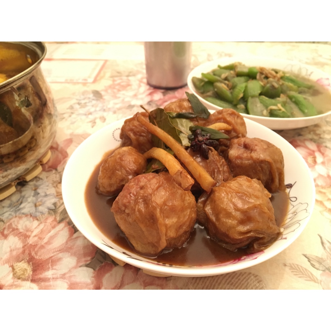 红烧油面筋塞肉
