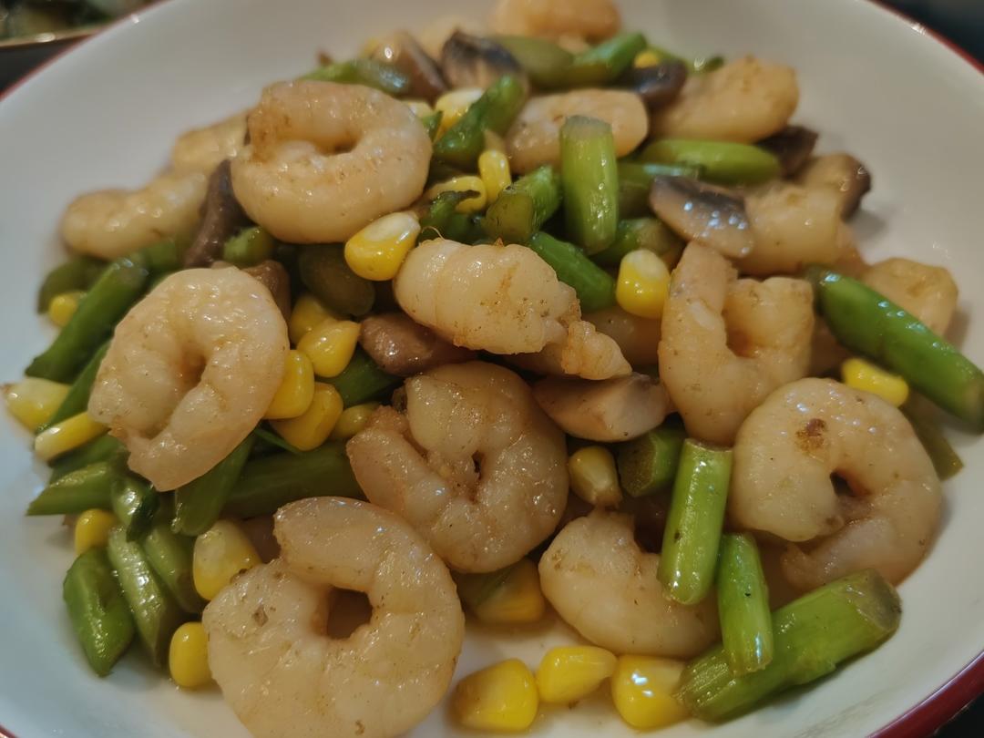 芦笋口蘑虾仁