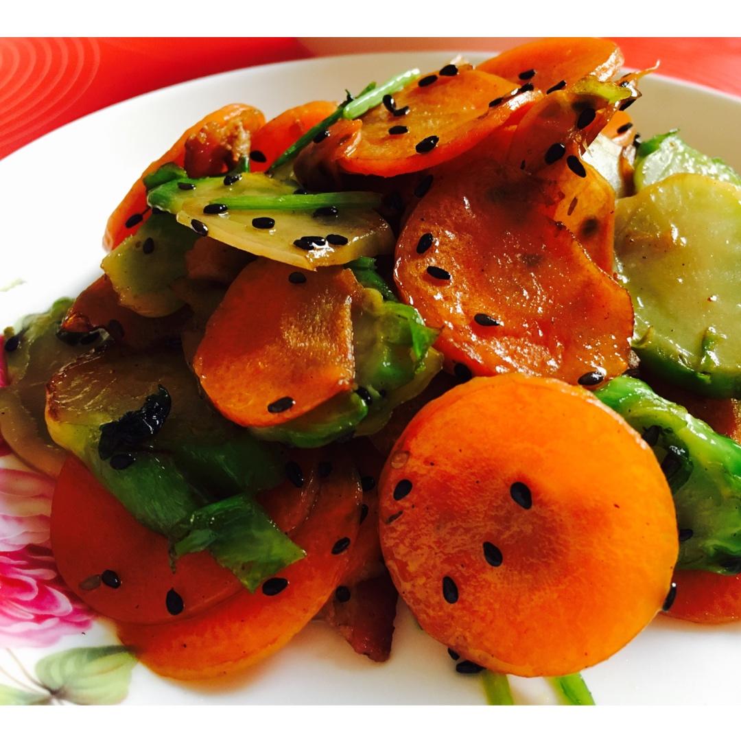 娃娃菜头炒肉片