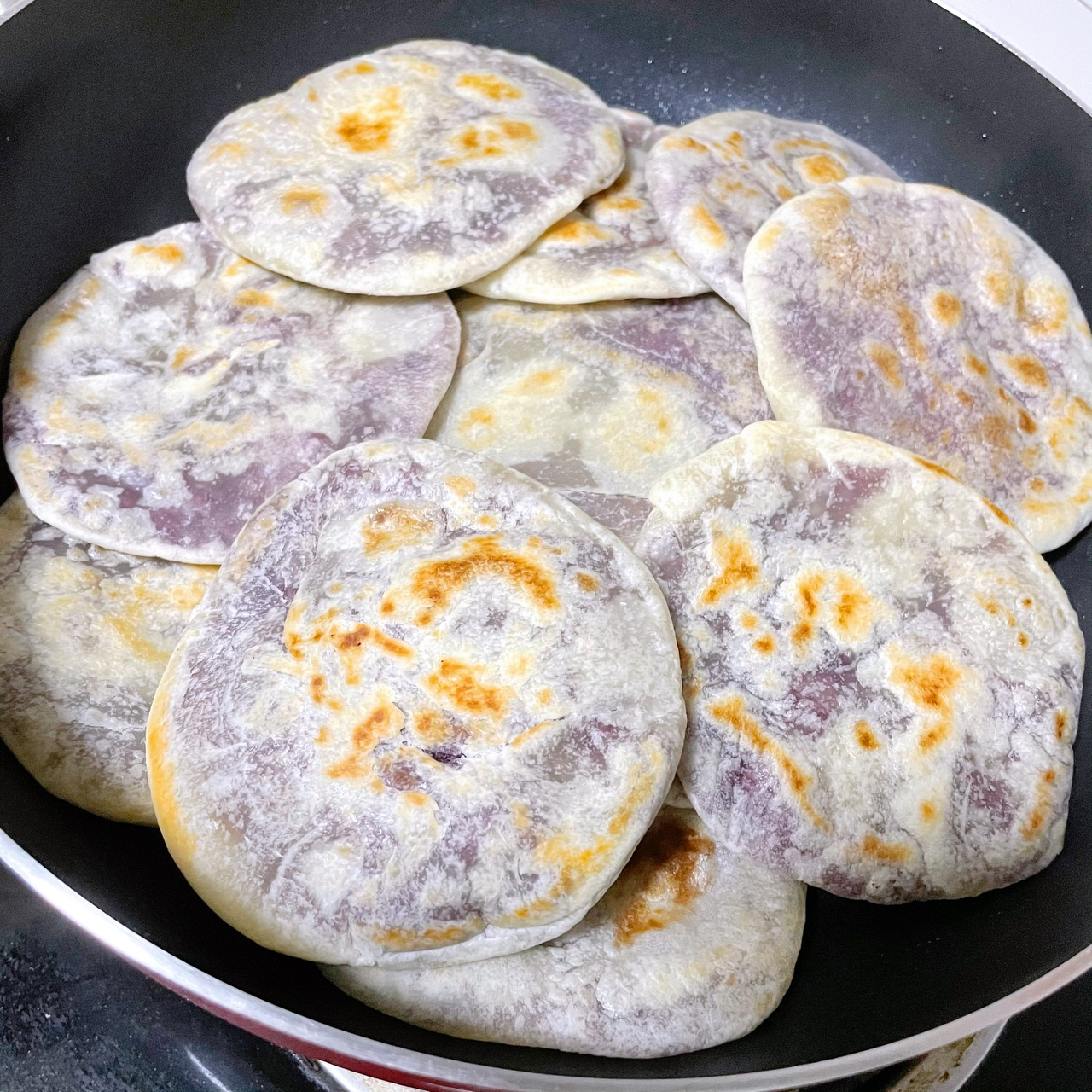 网红紫薯芋泥饼，平底锅与烤箱两种做法