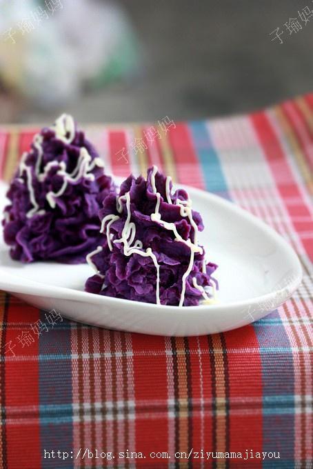 色拉酱配紫薯泥的做法