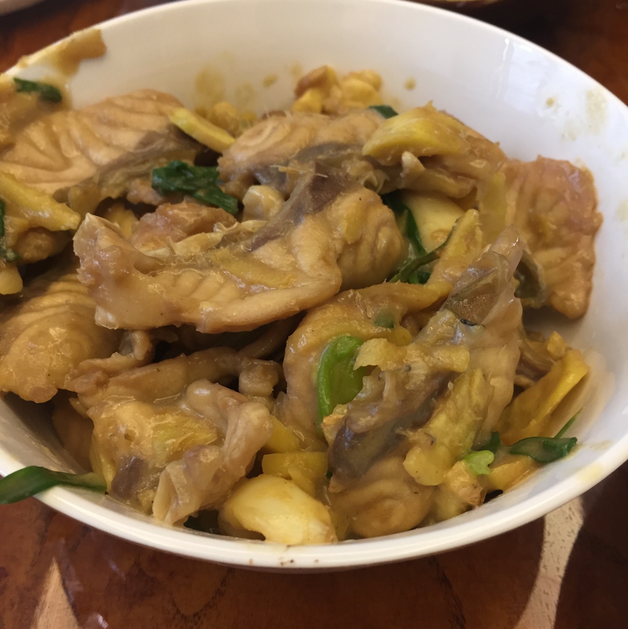 姜葱爆炒脆肉鲩鱼片