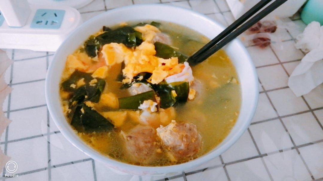 🌺裙带菜虾仁鸡蛋汤🌺味道好极了