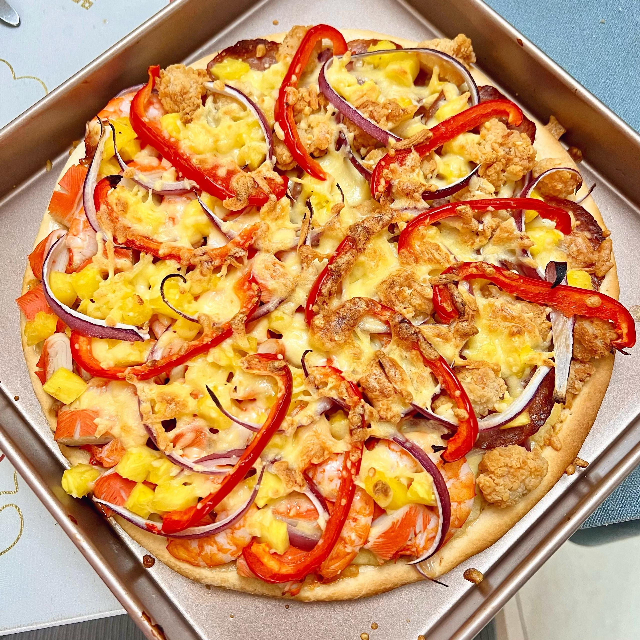 海鲜披萨➕夏威夷披萨➕榴莲披萨的做法