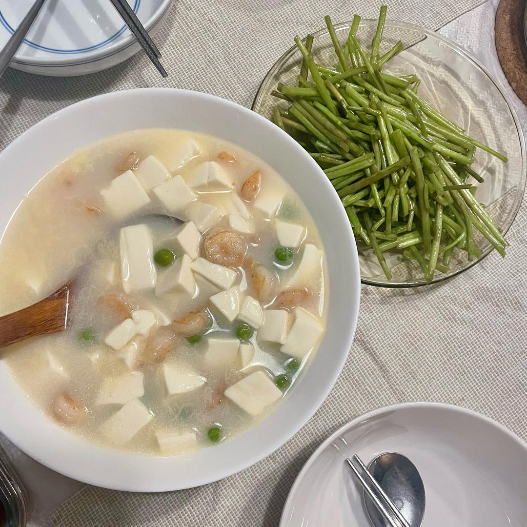 虾仁豌豆豆腐羹