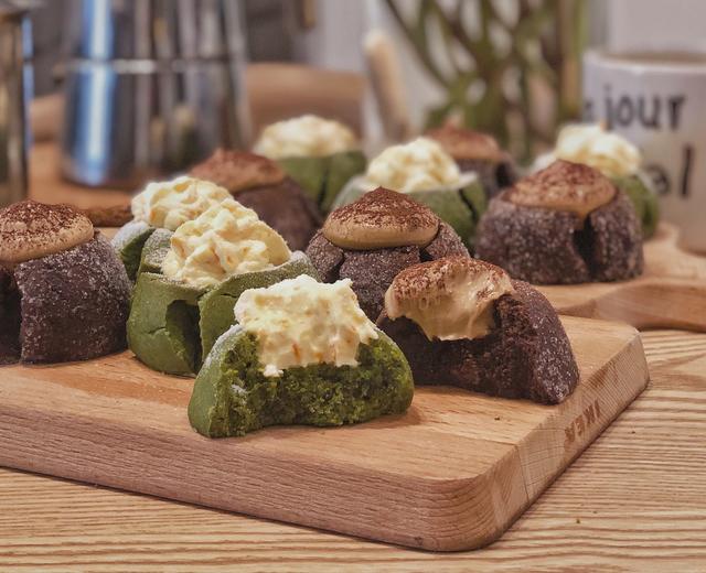 奶酪火山曲奇,提拉米苏和抹茶香橙的做法