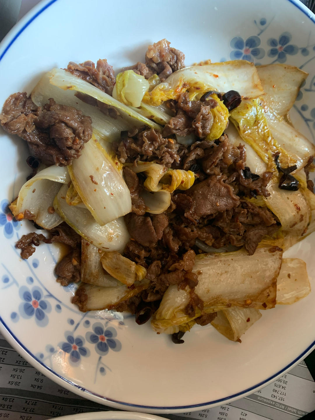 牛肉片炒白菜