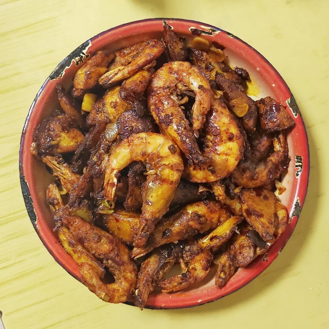 干锅土豆虾